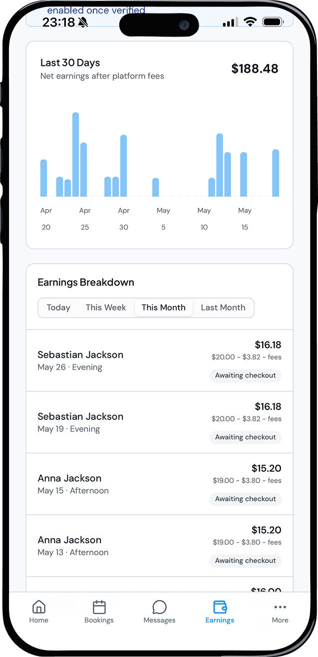 DropIn center app: manage check-ins and availability